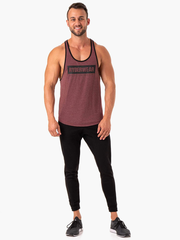 Tank Top Ryderwear Iron Stringer T-Back Hombre Vino | GNJKZ2509