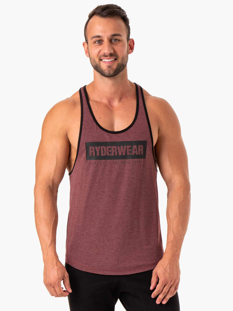 Tank Top Ryderwear Iron Stringer T-Back Hombre Vino | GNJKZ2509