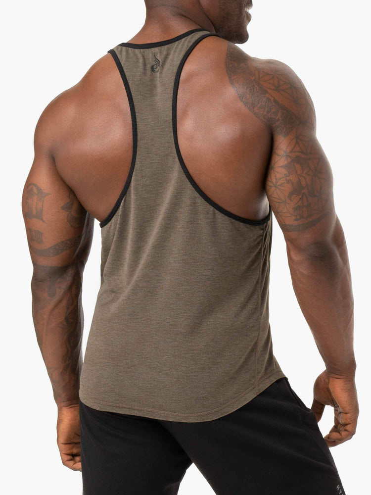 Tank Top Ryderwear Iron Stringer T-Back Hombre Kaki | IKUBA6179
