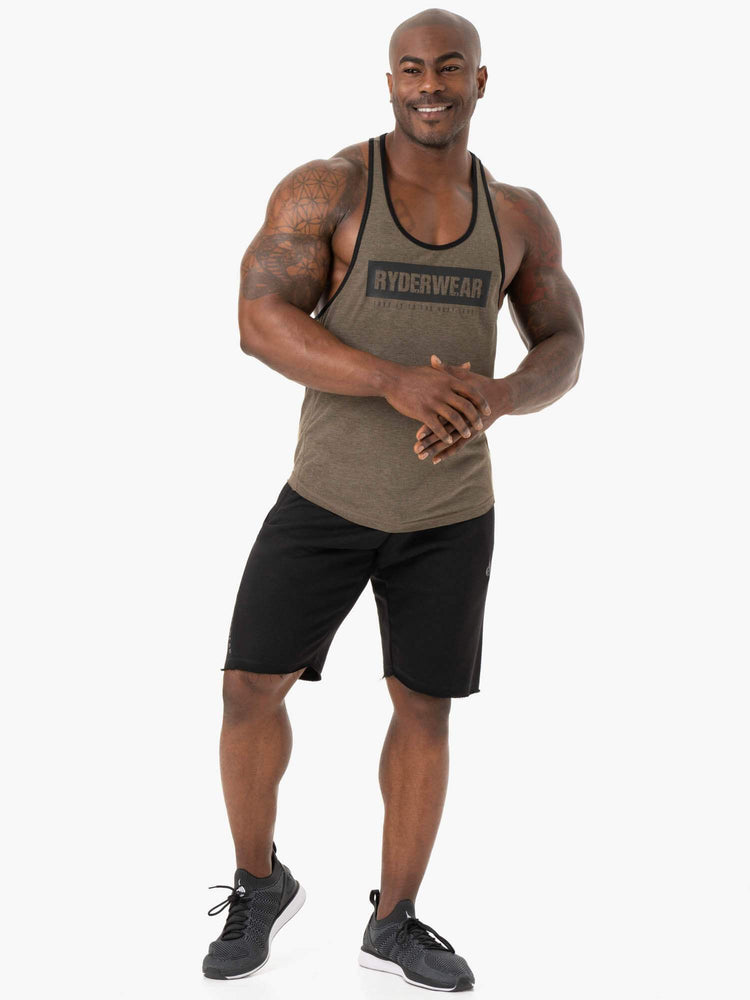 Tank Top Ryderwear Iron Stringer T-Back Hombre Kaki | IKUBA6179