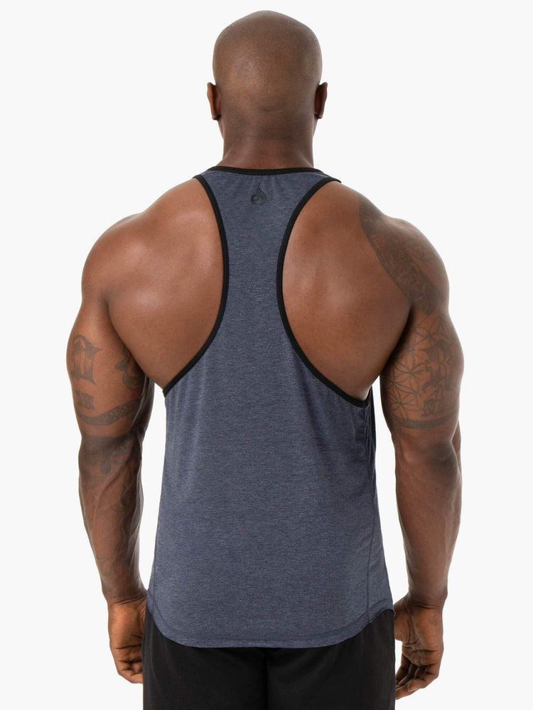 Tank Top Ryderwear Iron Stringer T-Back Hombre Azul Marino | IWETK6389
