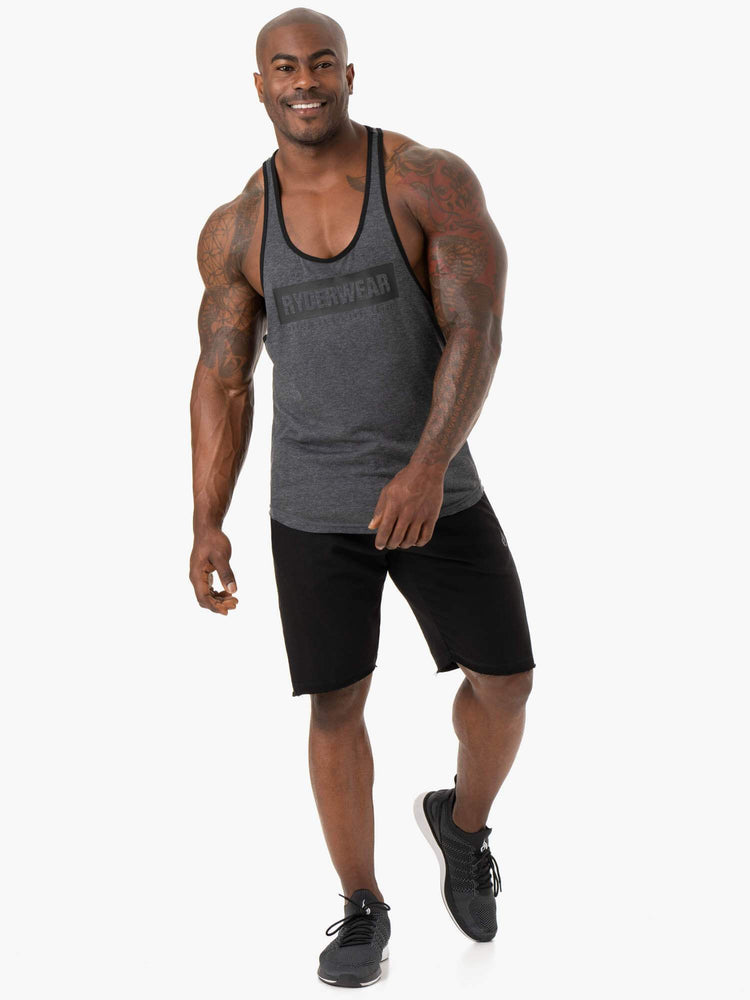 Tank Top Ryderwear Iron Stringer T-Back Hombre Grises | MQNZP8146