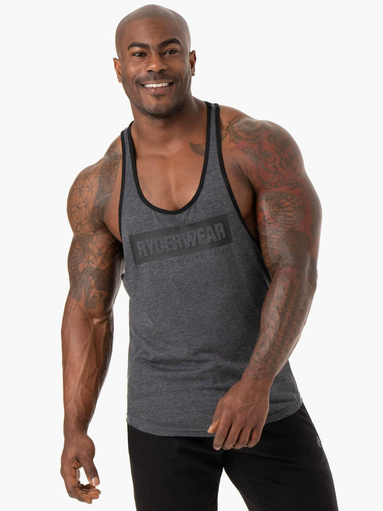 Tank Top Ryderwear Iron Stringer T-Back Hombre Grises | MQNZP8146