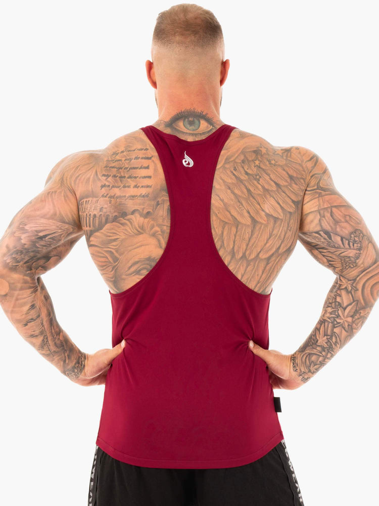 Tank Top Ryderwear Lift T-Back Stringer Hombre Vino | RAOVF5469