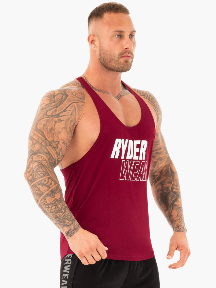Tank Top Ryderwear Lift T-Back Stringer Hombre Vino | RAOVF5469