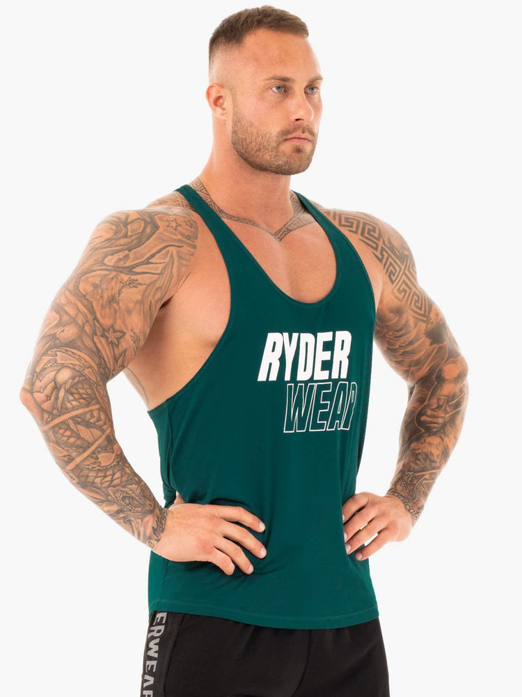 Tank Top Ryderwear Lift T-Back Stringer Hombre Turquesa | XPISG1230