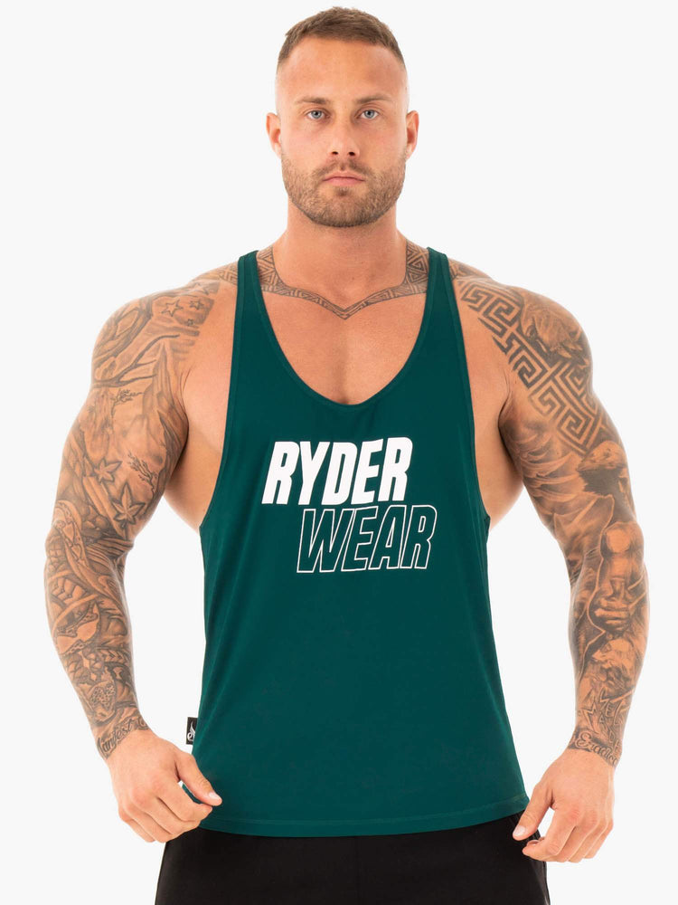 Tank Top Ryderwear Lift T-Back Stringer Hombre Turquesa | XPISG1230