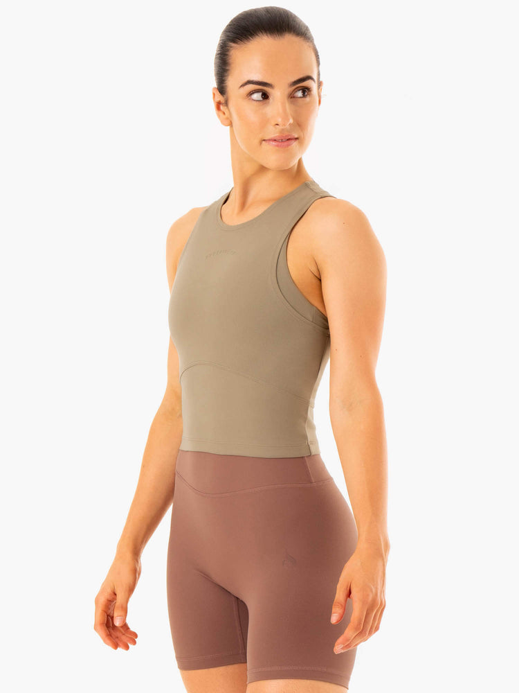 Tank Top Ryderwear Nkd Refine Mujer Kaki | XJLNV8570