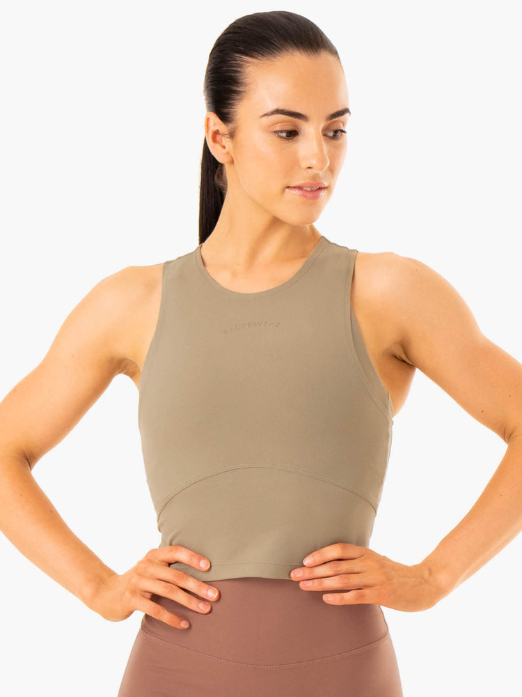 Tank Top Ryderwear Nkd Refine Mujer Kaki | XJLNV8570