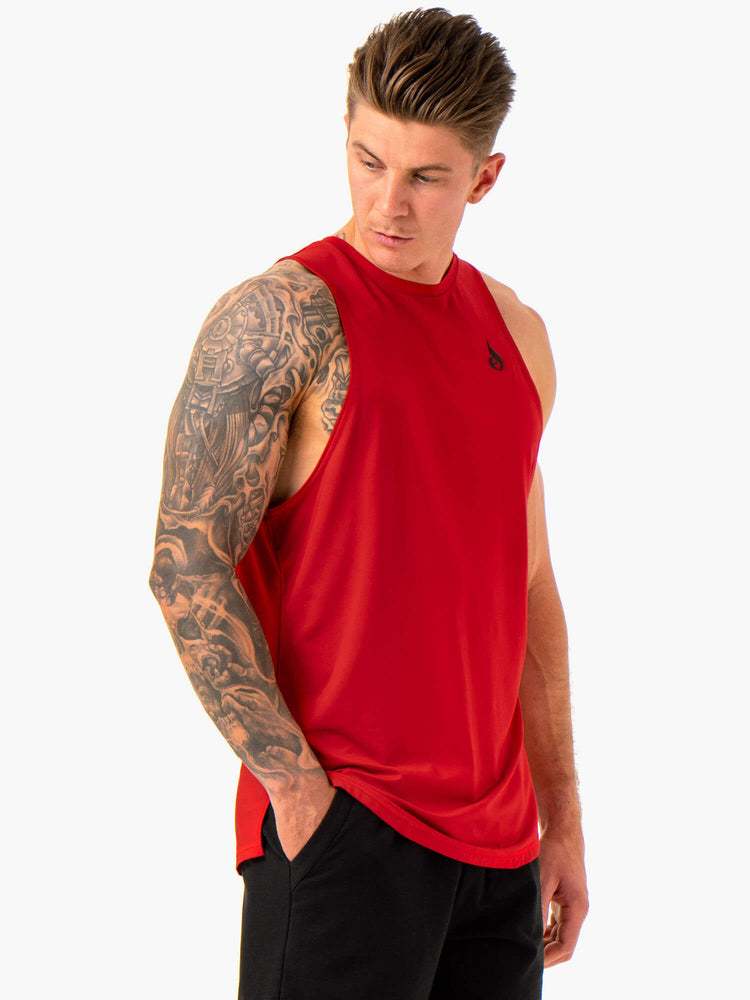 Tank Top Ryderwear Optimal Mesh Hombre Rojos | NUMBY4795