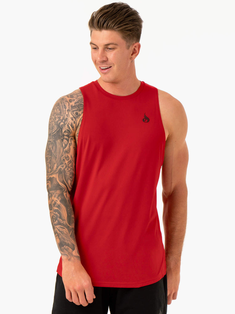 Tank Top Ryderwear Optimal Mesh Hombre Rojos | NUMBY4795