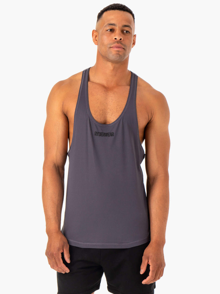 Tank Top Ryderwear Optimal Mesh T-Back Hombre Grises | CPEUF0689