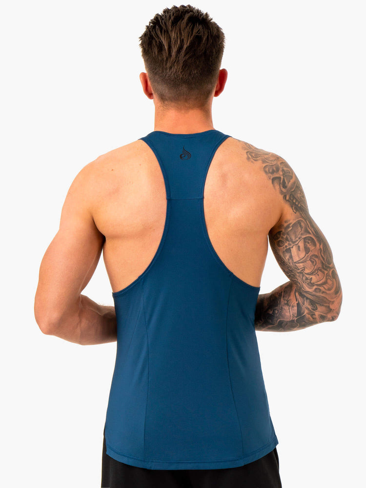 Tank Top Ryderwear Optimal Mesh T-Back Hombre Azules | NBEVZ7158