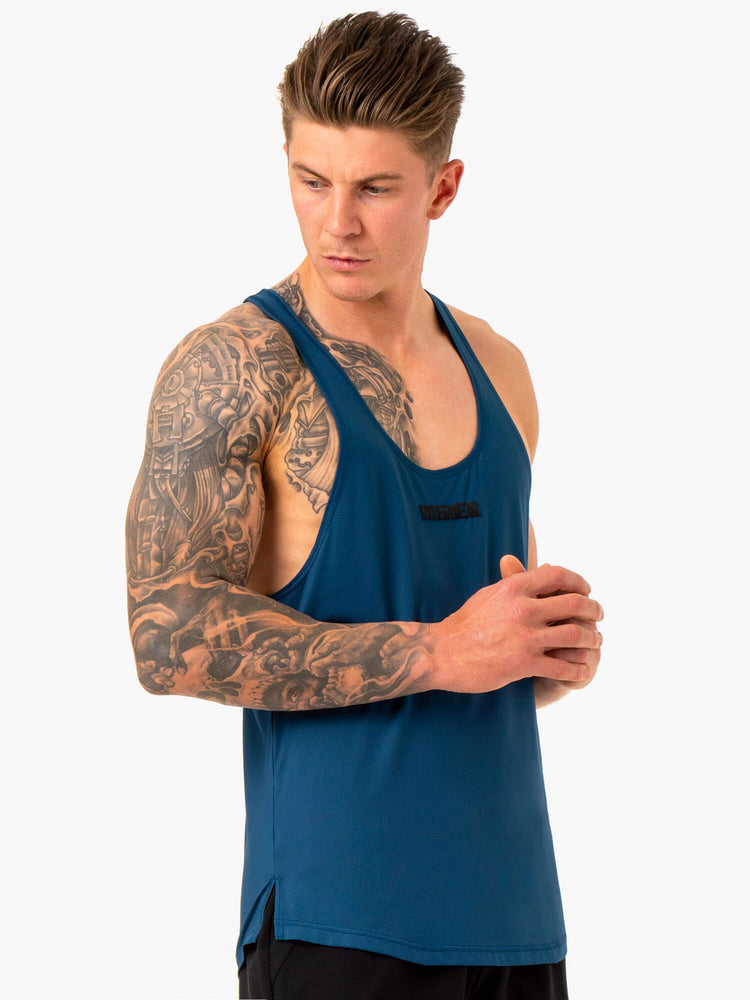 Tank Top Ryderwear Optimal Mesh T-Back Hombre Azules | NBEVZ7158