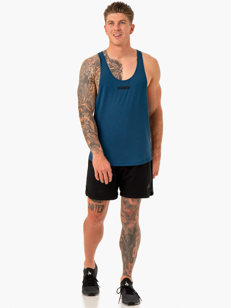 Tank Top Ryderwear Optimal Mesh T-Back Hombre Azules | NBEVZ7158