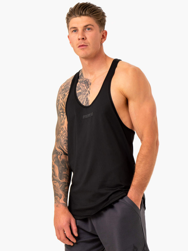 Tank Top Ryderwear Optimal Mesh T-Back Hombre Negros | XGEYV5063