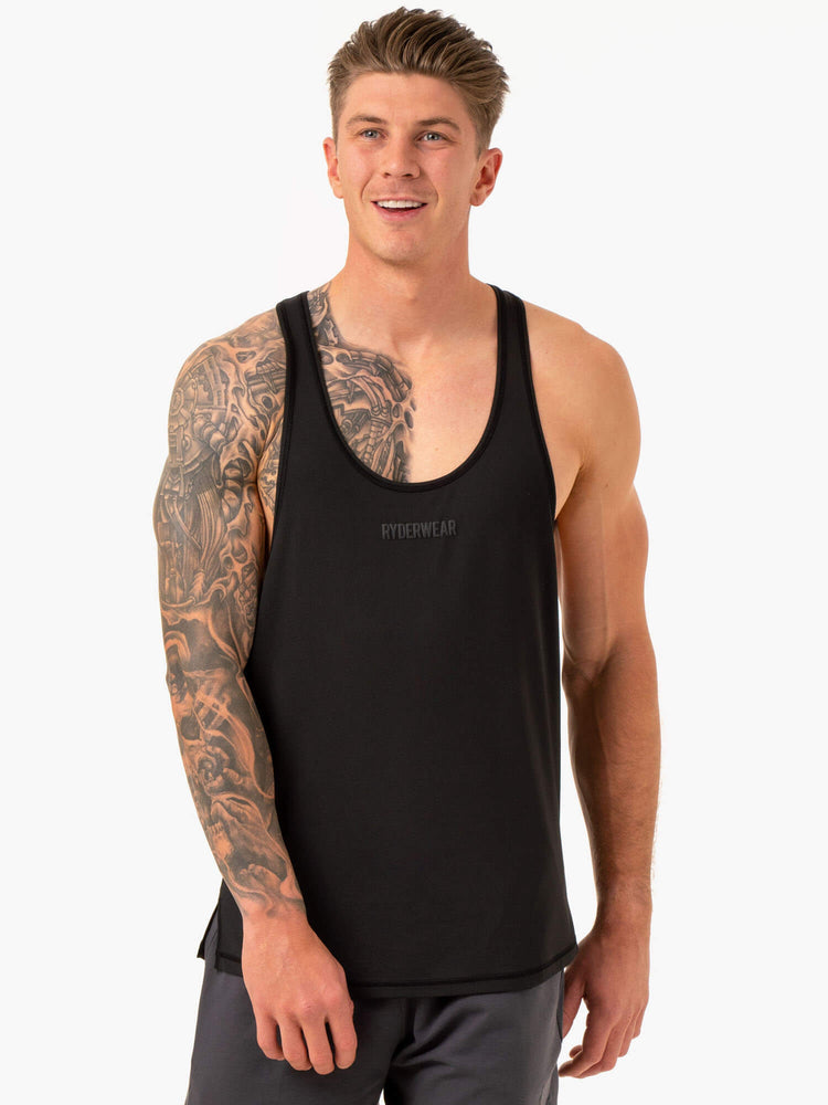 Tank Top Ryderwear Optimal Mesh T-Back Hombre Negros | XGEYV5063