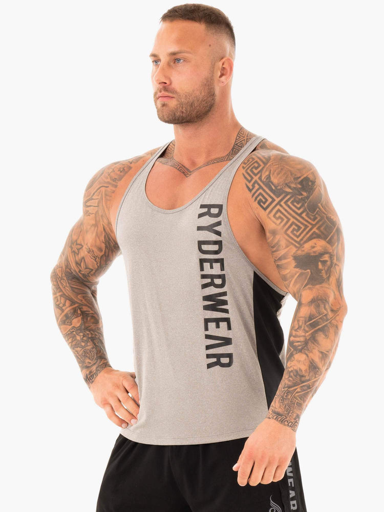 Tank Top Ryderwear Performance Stringer Hombre Grises | DLVSP6742