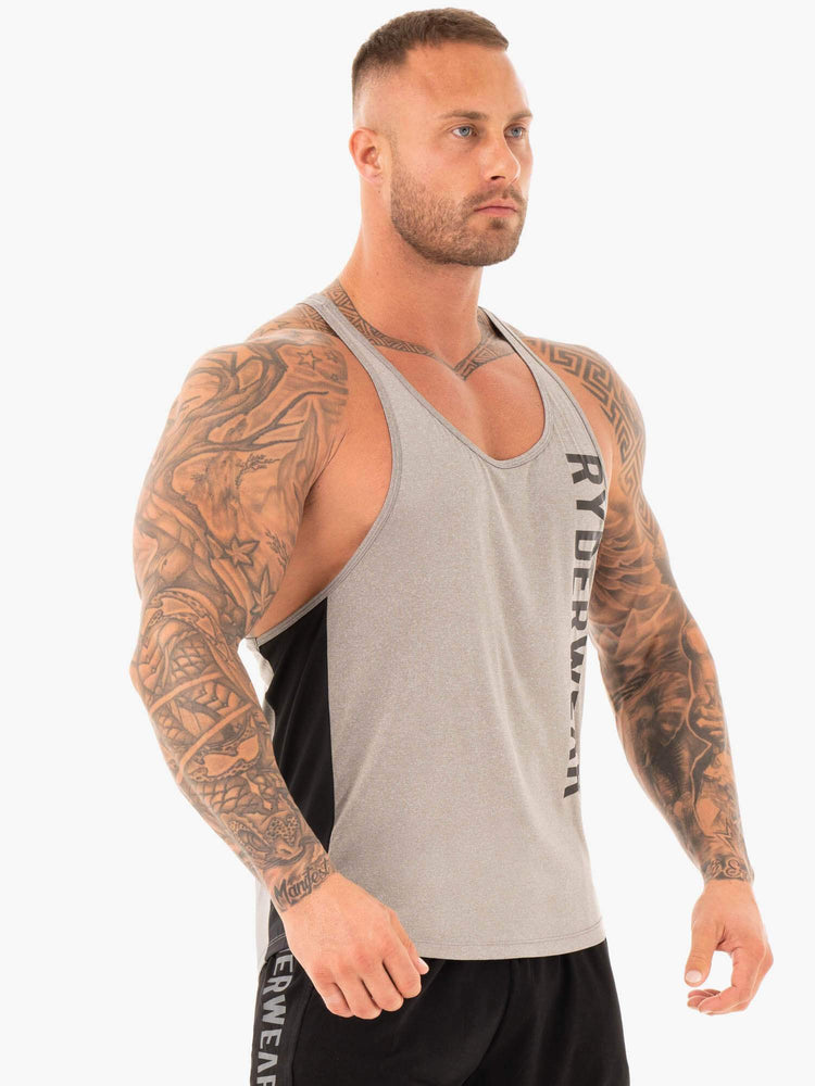 Tank Top Ryderwear Performance Stringer Hombre Grises | DLVSP6742