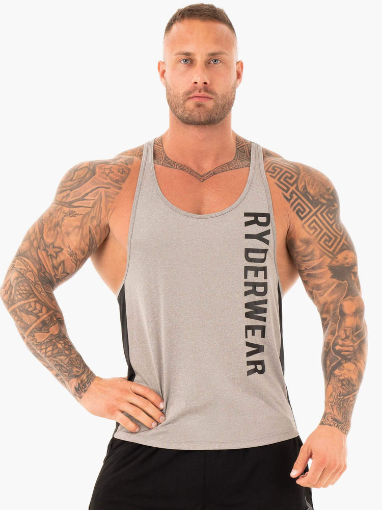 Tank Top Ryderwear Performance Stringer Hombre Grises | DLVSP6742
