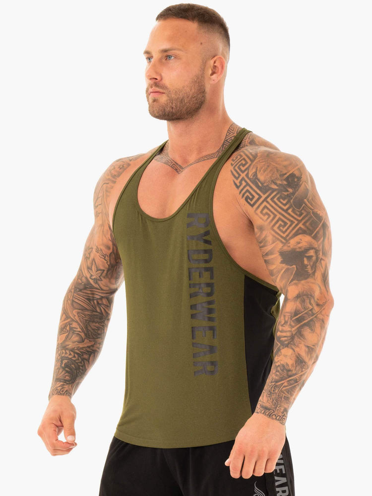 Tank Top Ryderwear Performance Stringer Hombre Kaki | RALIO4692
