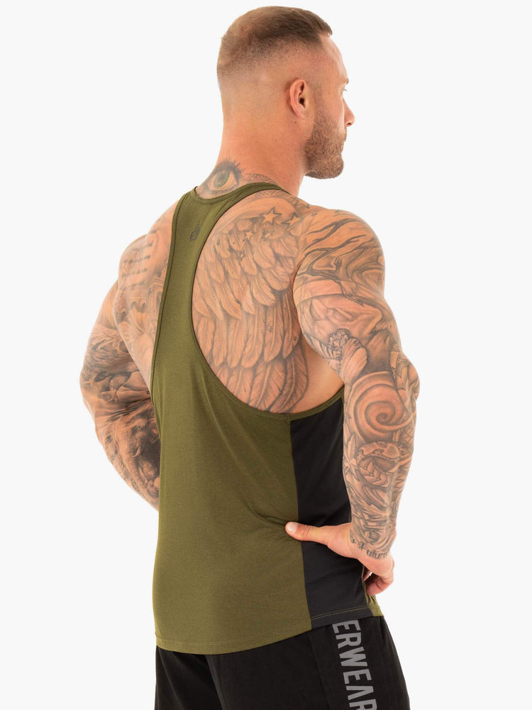 Tank Top Ryderwear Performance Stringer Hombre Kaki | RALIO4692