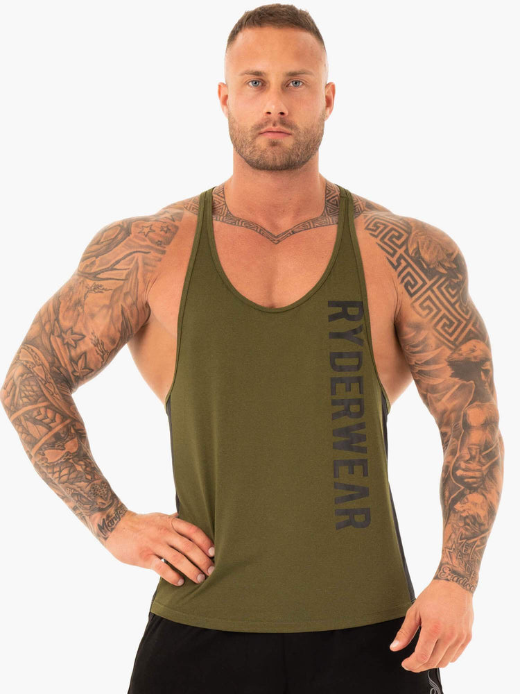 Tank Top Ryderwear Performance Stringer Hombre Kaki | RALIO4692