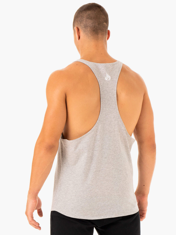 Tank Top Ryderwear Recharge Stringer T-Back Hombre Grises | EIUBJ4801