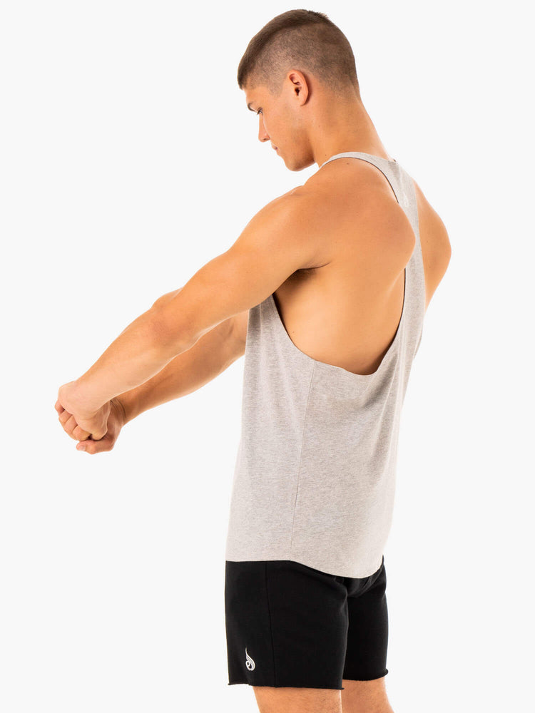 Tank Top Ryderwear Recharge Stringer T-Back Hombre Grises | EIUBJ4801