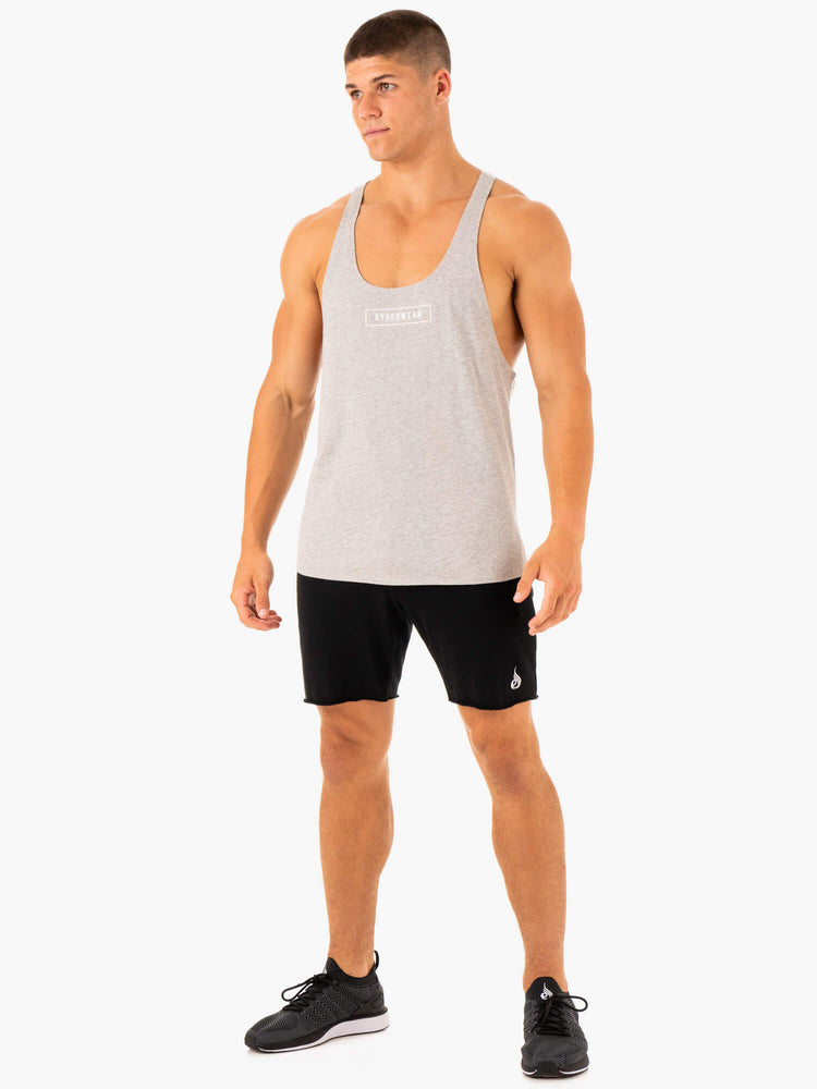 Tank Top Ryderwear Recharge Stringer T-Back Hombre Grises | EIUBJ4801