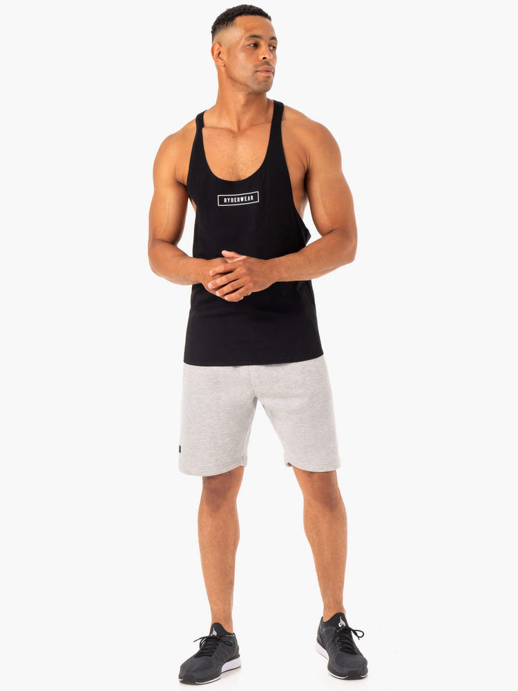 Tank Top Ryderwear Recharge Stringer T-Back Hombre Negros | QJDUW5802