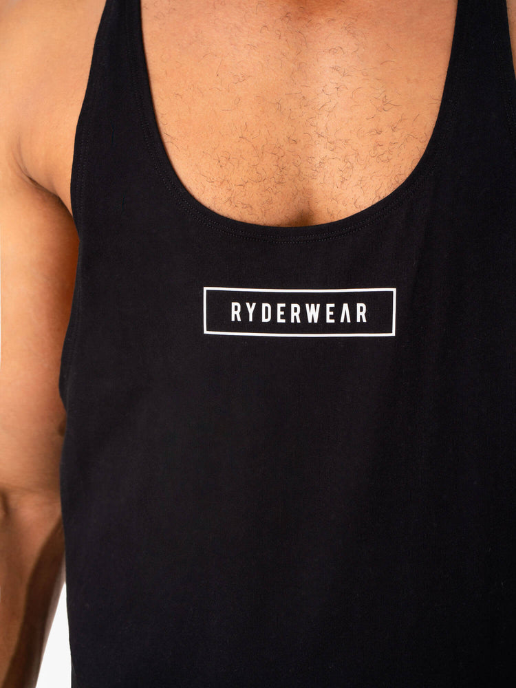 Tank Top Ryderwear Recharge Stringer T-Back Hombre Negros | QJDUW5802