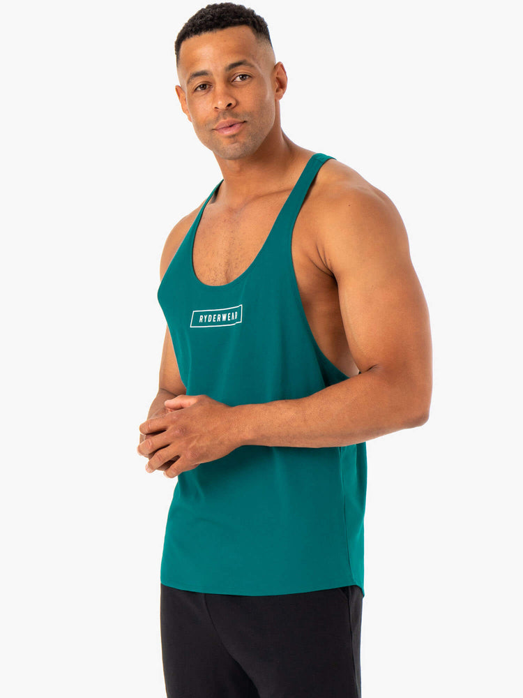 Tank Top Ryderwear Recharge Stringer T-Back Hombre Turquesa | QNZBW3487
