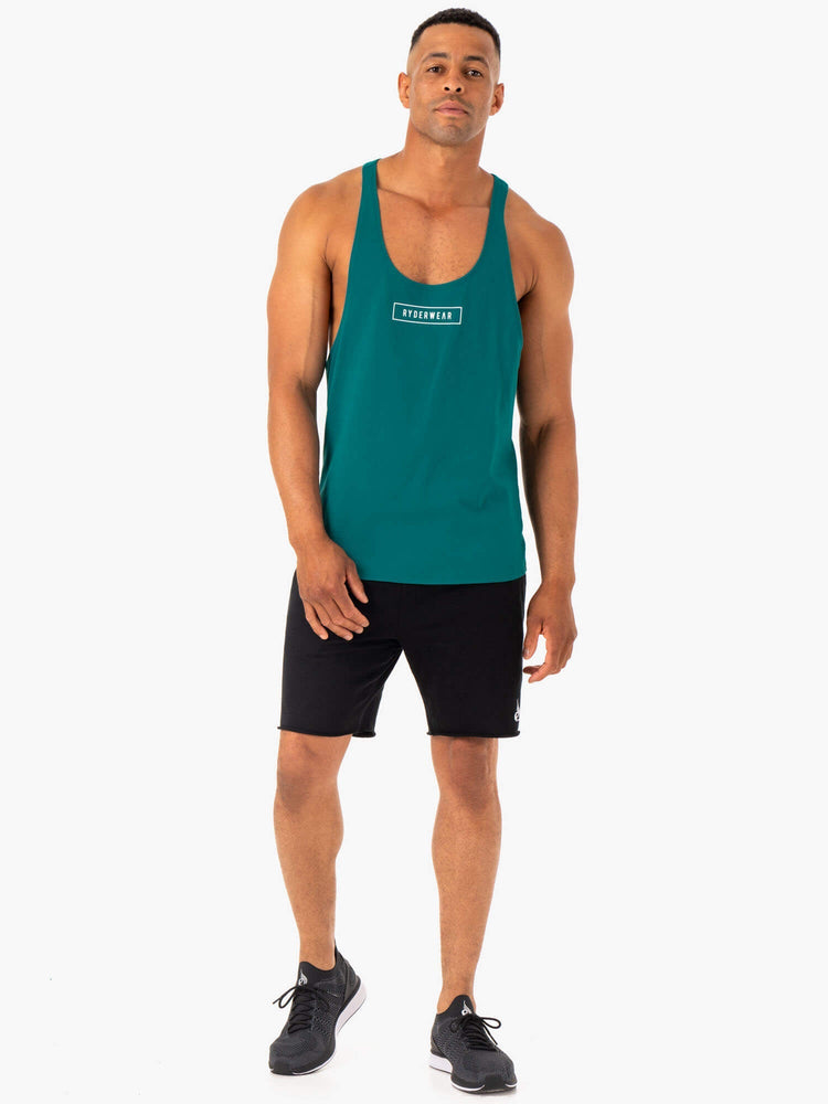 Tank Top Ryderwear Recharge Stringer T-Back Hombre Turquesa | QNZBW3487