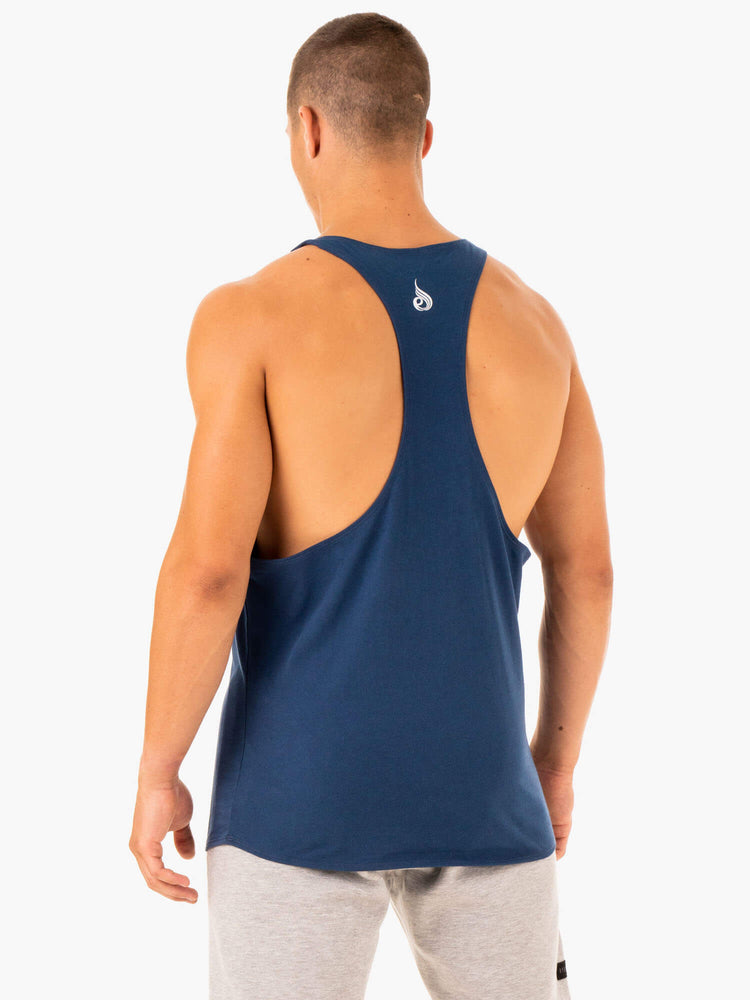 Tank Top Ryderwear Recharge Stringer T-Back Hombre Azules | UNFBQ2049