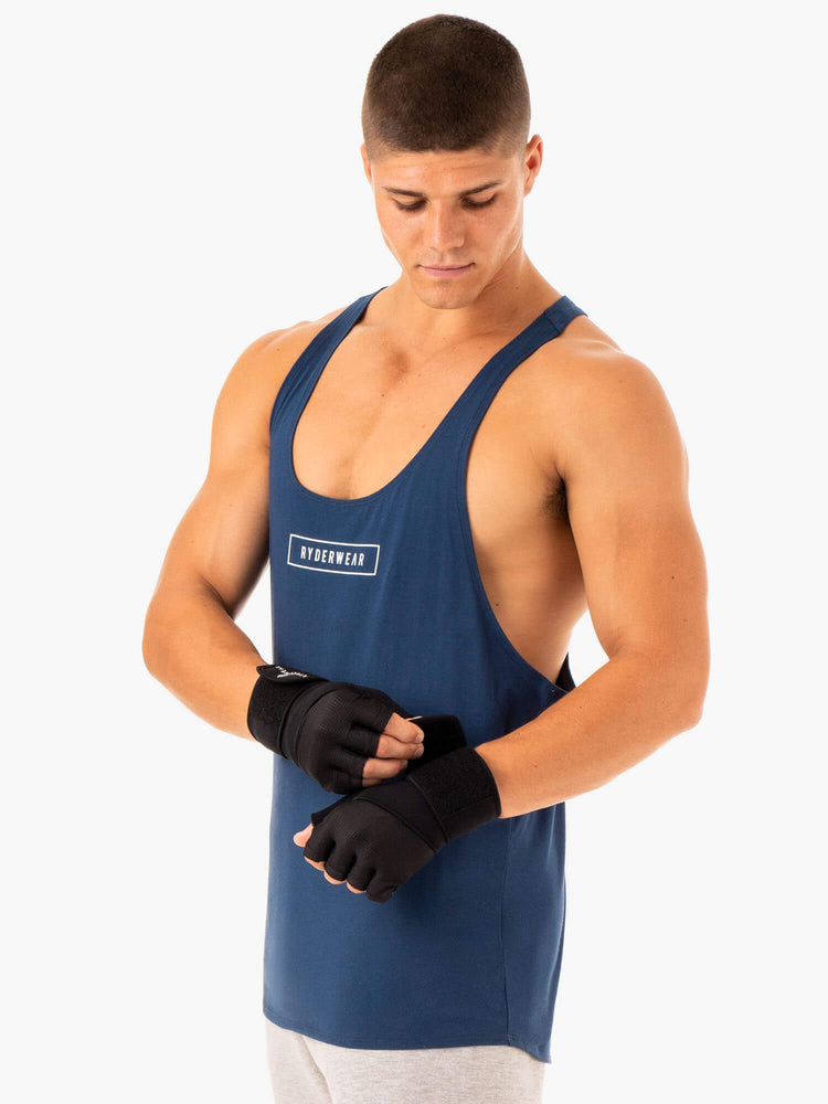 Tank Top Ryderwear Recharge Stringer T-Back Hombre Azules | UNFBQ2049