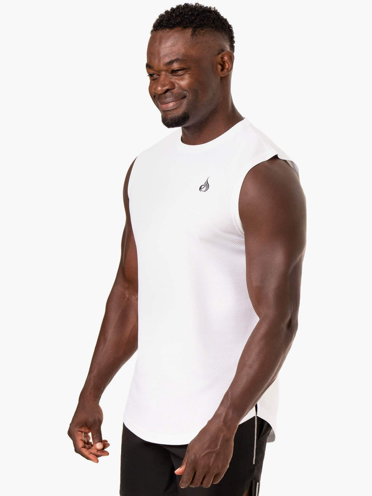 Tank Top Ryderwear Reflex Mesh Baller Hombre Blancos | EXLRU9370