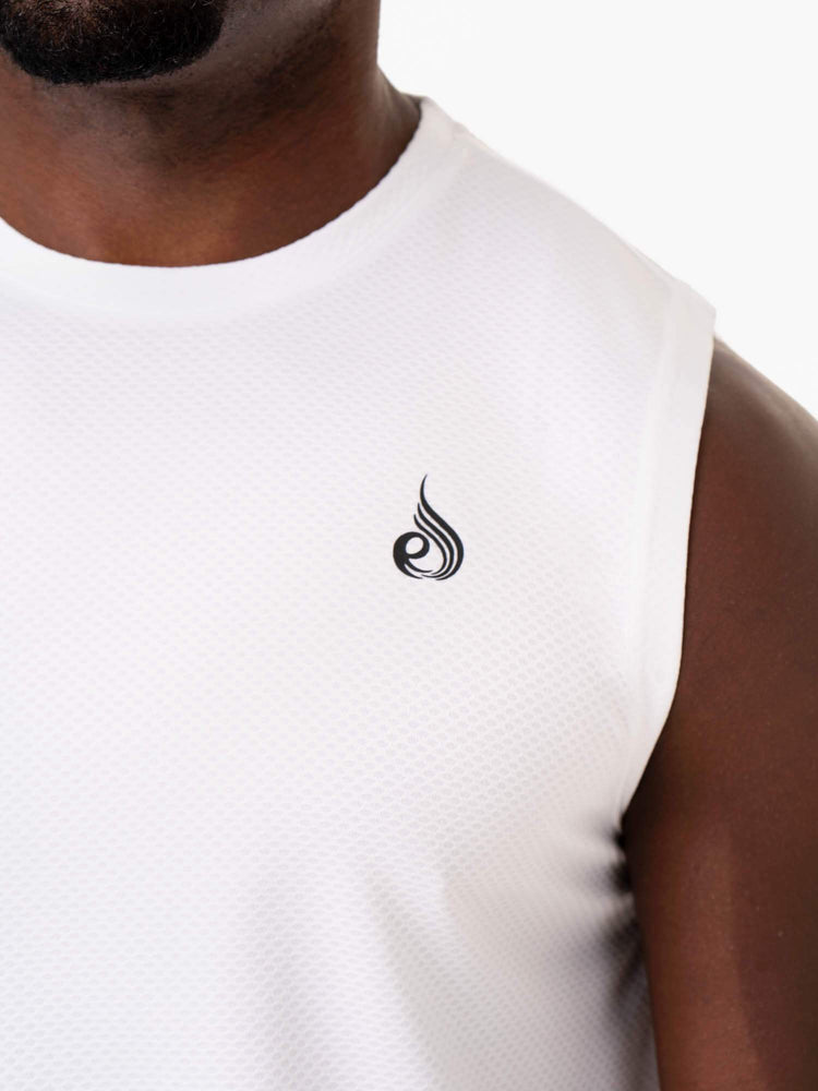 Tank Top Ryderwear Reflex Mesh Baller Hombre Blancos | EXLRU9370