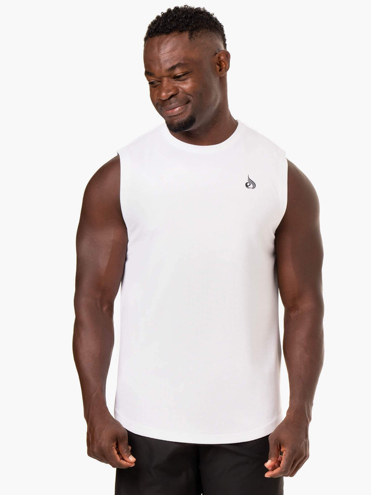 Tank Top Ryderwear Reflex Mesh Baller Hombre Blancos | EXLRU9370