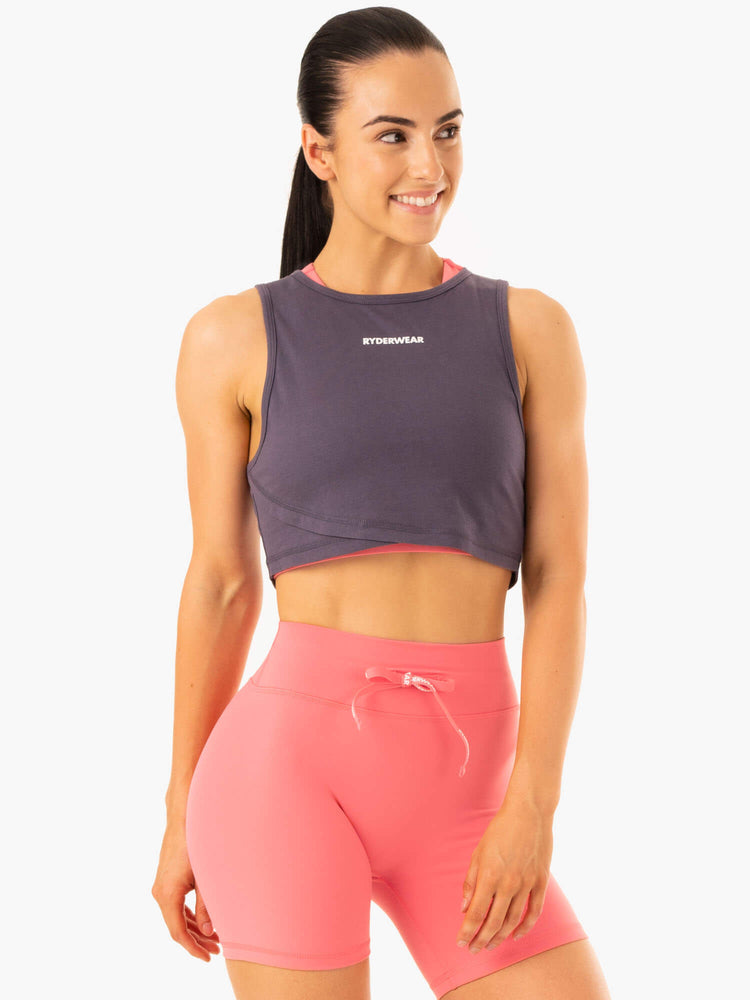 Tank Top Ryderwear Replay Cross Over Mujer Grises | AFJIV3085