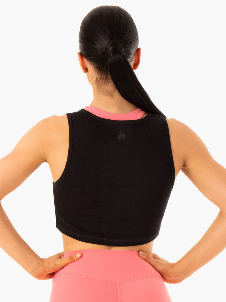 Tank Top Ryderwear Replay Cross Over Mujer Negros | SQLRA0793