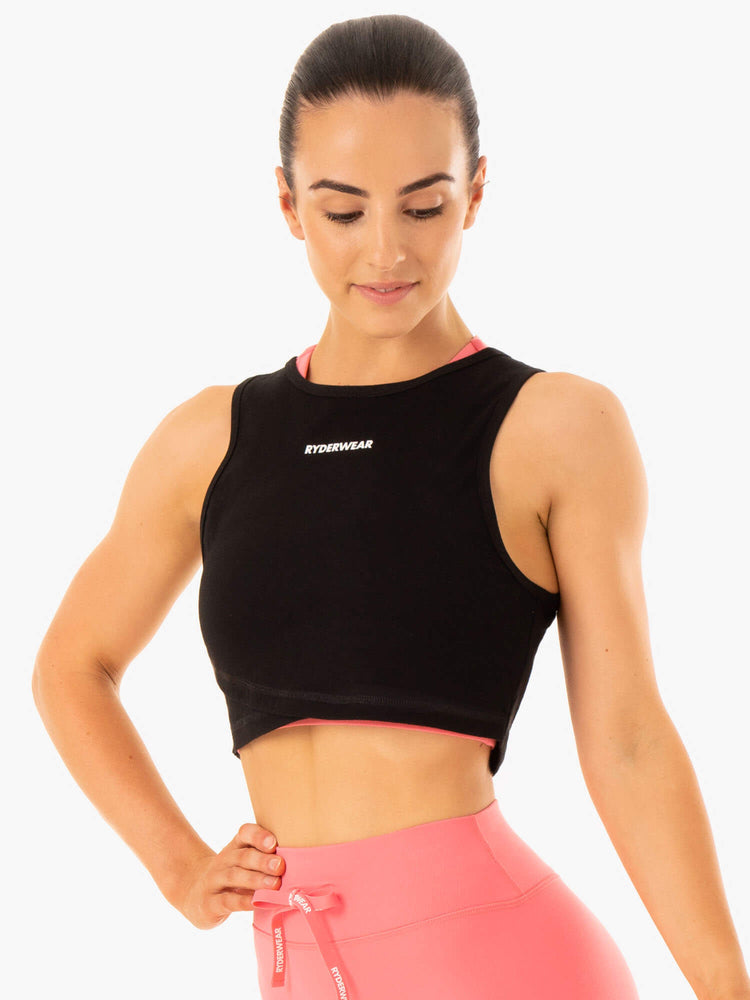 Tank Top Ryderwear Replay Cross Over Mujer Negros | SQLRA0793