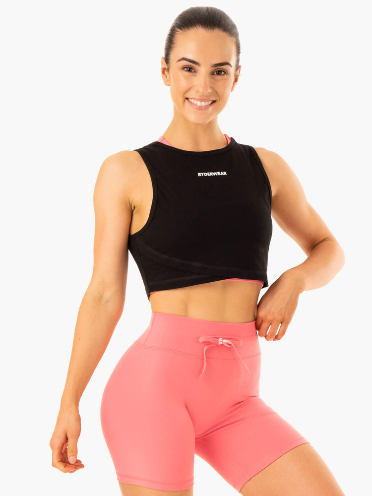 Tank Top Ryderwear Replay Cross Over Mujer Negros | SQLRA0793