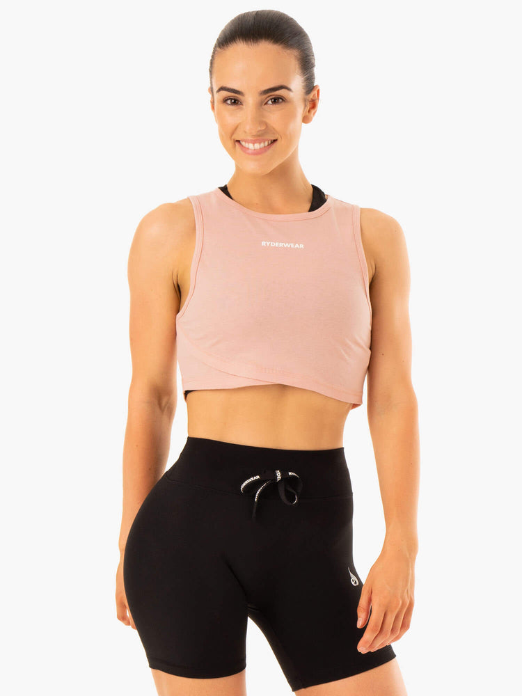 Tank Top Ryderwear Replay Cross Over Mujer Beige | YJZOE6280