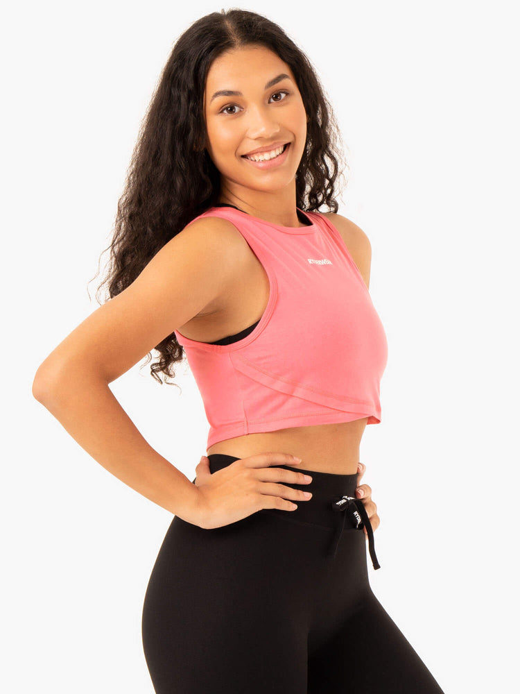 Tank Top Ryderwear Replay Cross Over Mujer Coral | ZQNSY9827