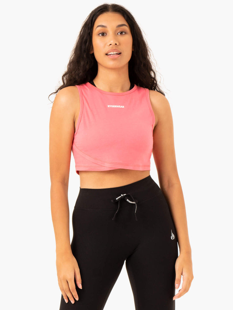 Tank Top Ryderwear Replay Cross Over Mujer Coral | ZQNSY9827