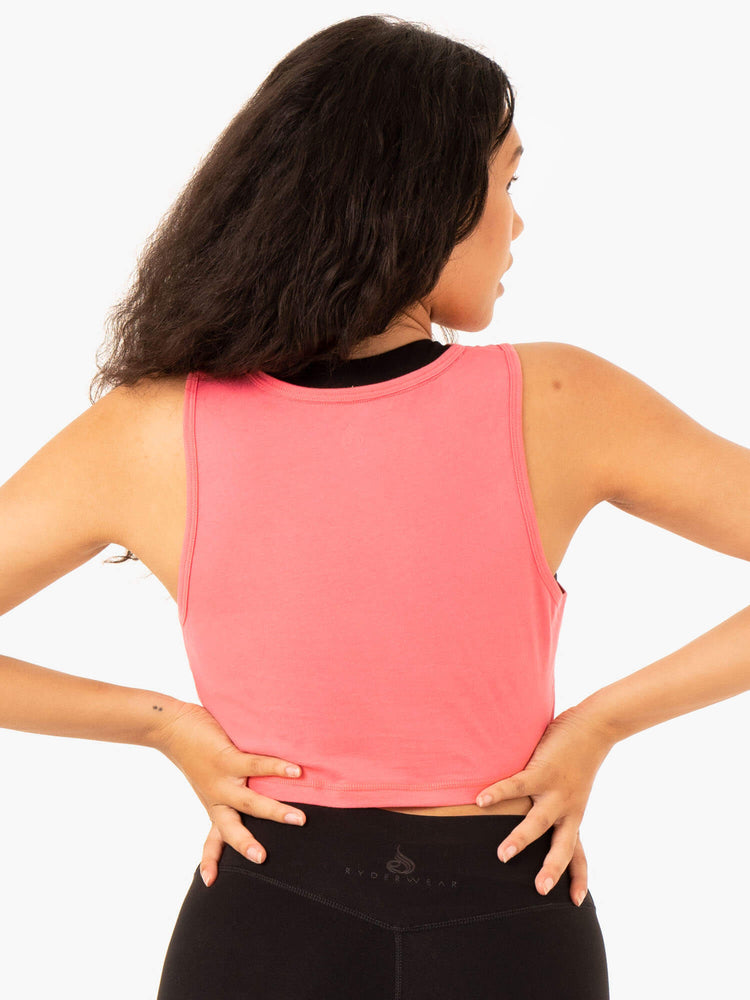 Tank Top Ryderwear Replay Cross Over Mujer Coral | ZQNSY9827