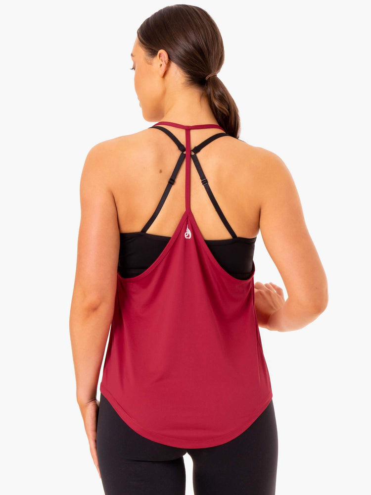 Tank Top Ryderwear Staples Slinky T-Back Mujer Rojos | CZSYN6597