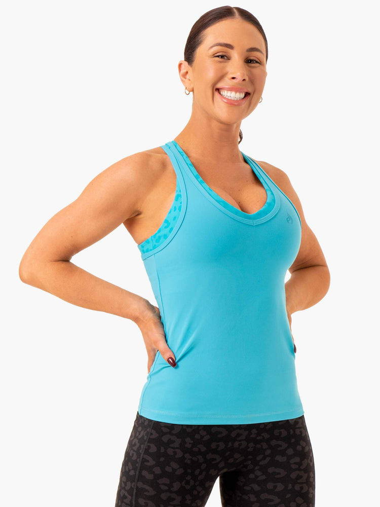 Tank Top Ryderwear Ultra Compression Mujer Turquesa | OXZDH8273