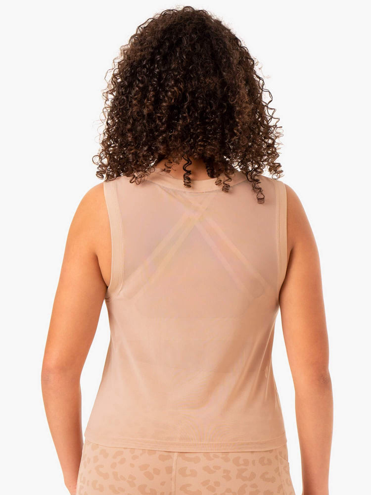 Tank Top Ryderwear Ultra Mesh Mujer Marrom | FGLIW8136